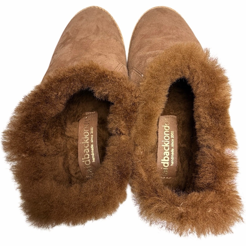 Laidback London Fuyu Shearling Suede Slippers EU 40 US 9.5 Handmade - Picture 3 of 12